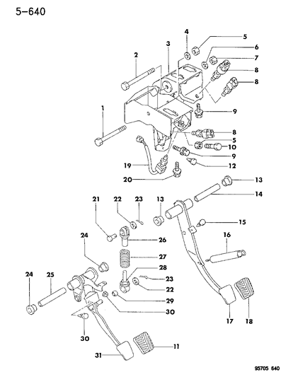 1996 Dodge Stealth Brake Pedal Diagram 2 - Thumbnail