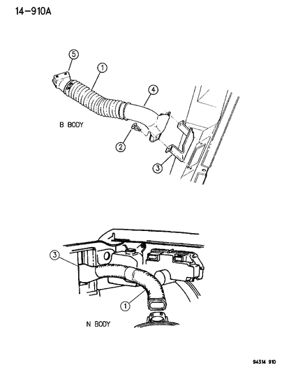 1996 Dodge Ram Van Duct Diagram for 53006937