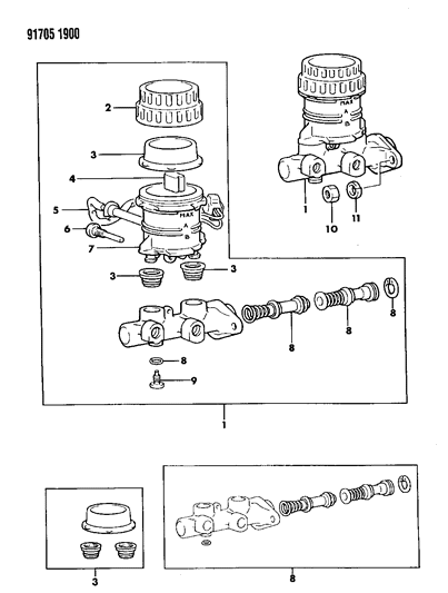 1991 Dodge Colt Master Cylinder Diagram 1 - Thumbnail