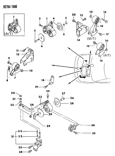 1992 Dodge Ram 50 Engine Mounting Diagram 2 - Thumbnail