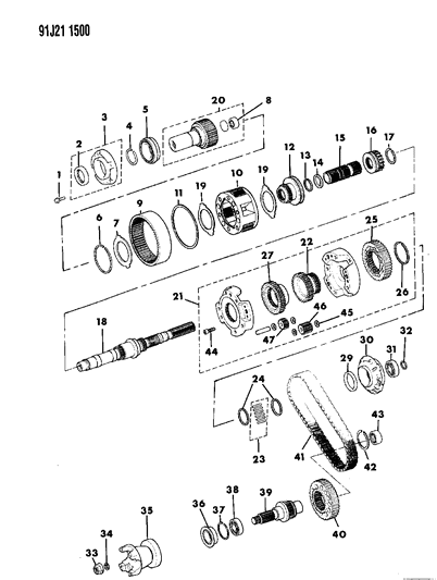 1991 Jeep Comanche Gear Train Diagram 2 - Thumbnail