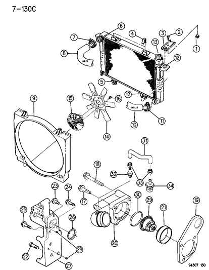 1996 Dodge Ram 2500 Screw Hexagon Head Header Point 24X.44 Diagram for 4429634