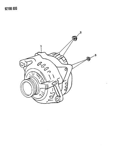 1992 Chrysler LeBaron GTC Alternator & Pulley Diagram