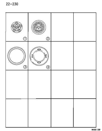 1994 Dodge Ram 2500 Center Cap, Black Diagram for 5DK60PX9