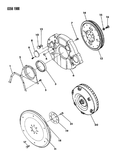 1989 Dodge D150 Crankshaft , Pistons And Torque Converter Diagram 3 - Thumbnail