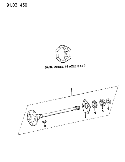 1993 Jeep Wrangler Shaft - Rear Axle Diagram 2 - Thumbnail