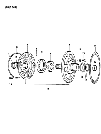 1993 Dodge Ram Wagon Oil Pump With Reaction Shaft Diagram 1 - Thumbnail