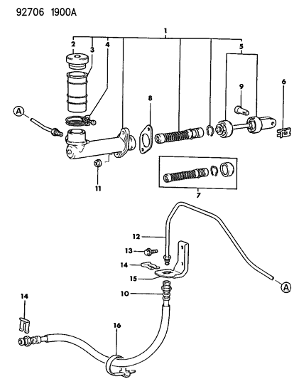 1994 Dodge Colt Clutch Master Cylinder Diagram 1 - Thumbnail