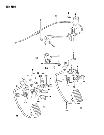 1989 Chrysler Conquest Washer, Control Diagram for MA152064