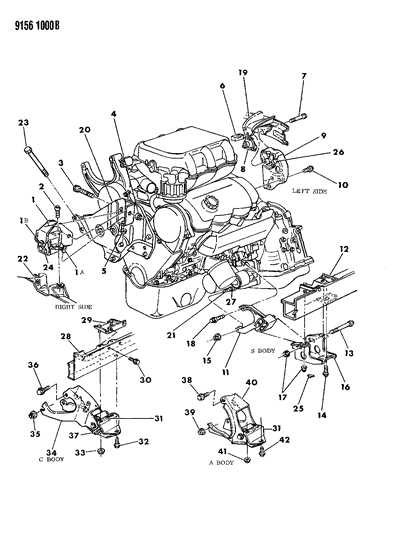 1989 Dodge Caravan Engine Mounting Diagram 2 - Thumbnail