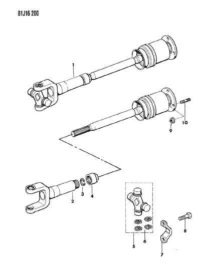1986 Jeep Comanche Front Propeller Shaft Diagram 2 - Thumbnail