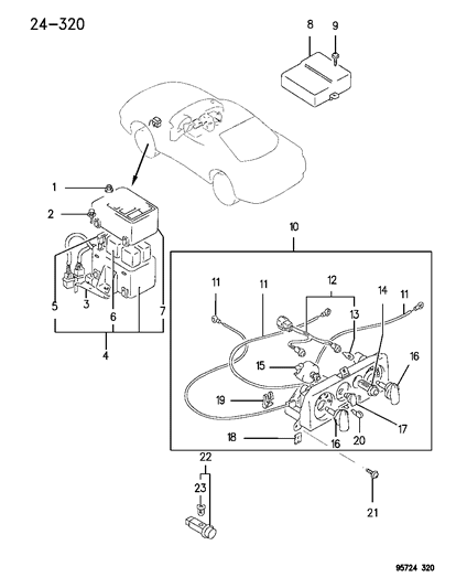 1996 Dodge Stealth On/Off Switch Diagram for MB439488
