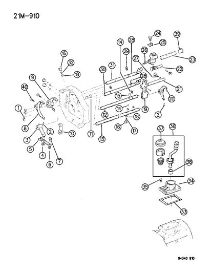 1994 Dodge Dakota Shift Forks & Rails Diagram 2 - Thumbnail