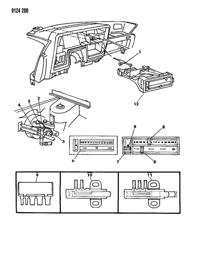 1989 Dodge Shadow Dash Control Unit Diagram for 3849851