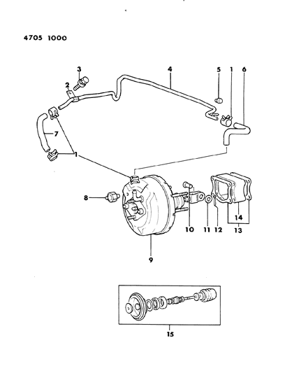 1984 Dodge Ram 50 Booster, Power Brake Diagram 1 - Thumbnail