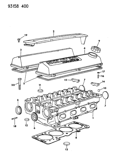 1993 Dodge Daytona Valve Cover Gasket Diagram for 4484489