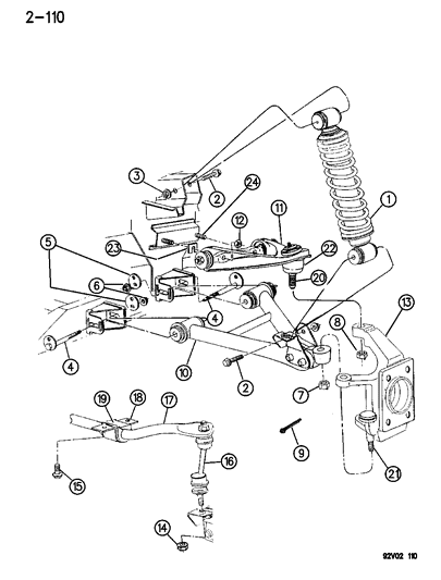 1994 Dodge Viper Stabilizer Bar, Front Diagram for 4642106