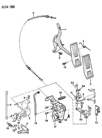 1986 Jeep Wrangler Accelerator Pedal & Linkage Diagram 2 - Thumbnail