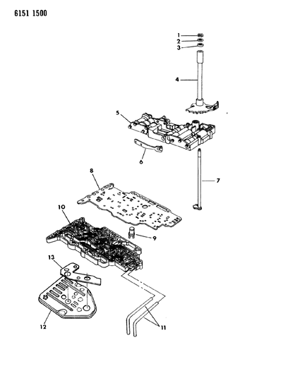 1986 Chrysler Town & Country Lever, Manual Valve, Except 4377954, 955 Transmission Diagram for 4207093