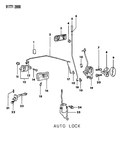 1991 Dodge Ram 50 Handle, Outside Diagram for MB321411