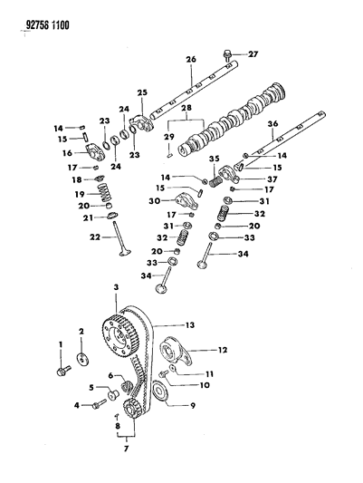1994 Dodge Colt Camshaft & Valves Diagram 3 - Thumbnail
