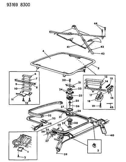 1993 Dodge Daytona Moulding, . Deck Lid Upper Panel Diagram for 6501140