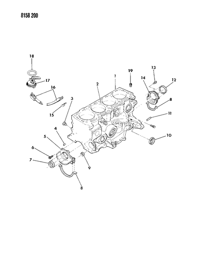 1988 Chrysler New Yorker Base Model Cylinder Block Diagram 1 - Thumbnail