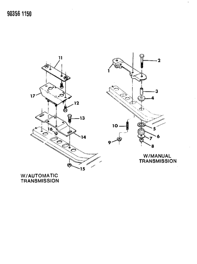 1993 Dodge Dakota Engine Mounting Diagram 3 - Thumbnail