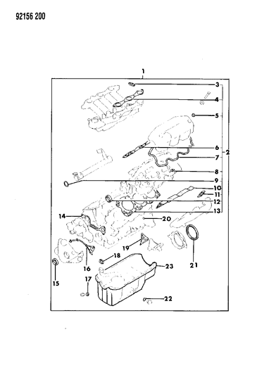 1992 Chrysler LeBaron Water Pump Gasket Diagram for MD151426
