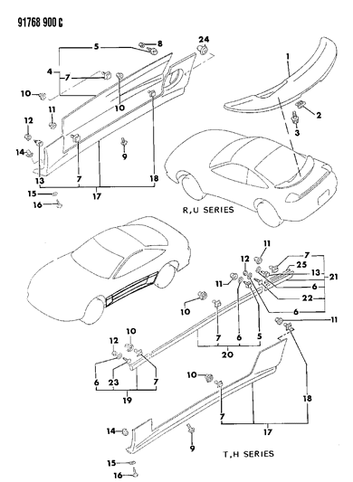 1991 Dodge Stealth Screw (Tapping 6X16) Diagram for MF455527