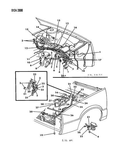 1989 Chrysler LeBaron GTC Plumbing - A/C & Heater Diagram 1 - Thumbnail