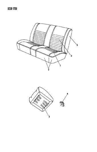 1988 Dodge Omni Rear Seat Diagram 2 - Thumbnail