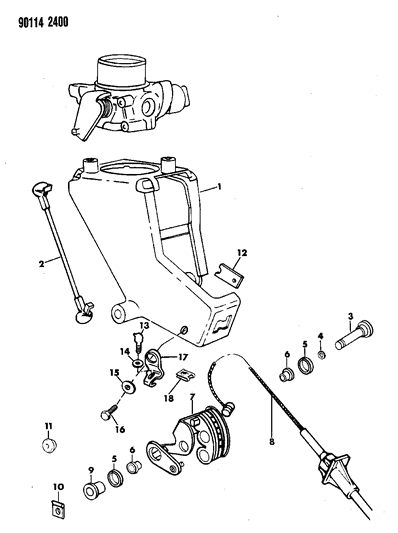 1990 Chrysler TC Maserati Throttle Control Diagram 1 - Thumbnail
