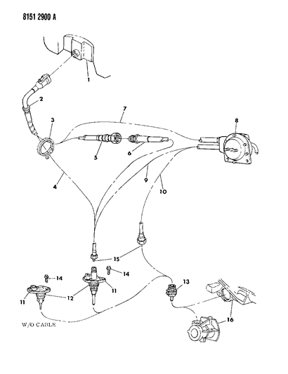 1988 Chrysler New Yorker Base Model Cables And Pinion, Speedometer Diagram