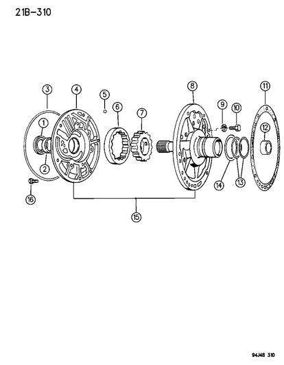 1995 Jeep Wrangler Oil Pump With Reaction Shaft Diagram 2 - Thumbnail