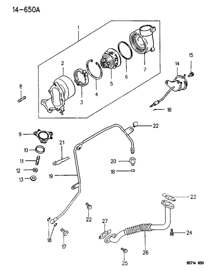 1995 Dodge Stealth Washer, Exhaust Manifold (Plain 10) Dual Cam R - T Series Diagram for MD132933