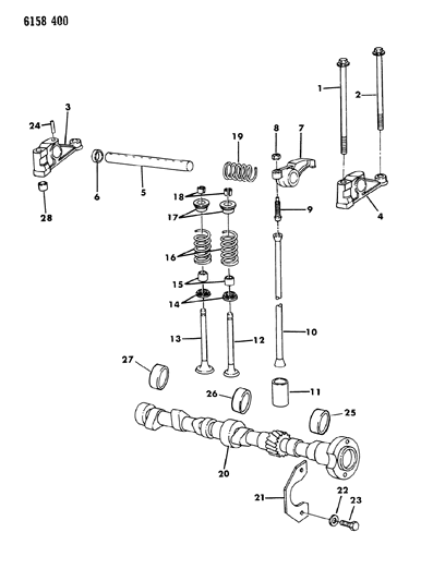 1986 Chrysler LeBaron Base Camshaft & Valves Diagram 1 - Thumbnail