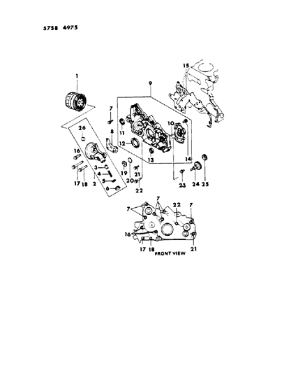 1986 Chrysler Conquest Oil Pump & Oil Filter Diagram 3 - Thumbnail