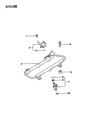 1991 Dodge Ram 50 Fuel Rail & Related Parts Diagram 2 - Thumbnail