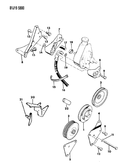 1986 Jeep Wrangler Pump Mounting - Power Steering Diagram 1 - Thumbnail