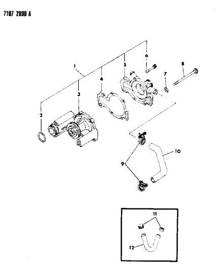 1987 Dodge Aries Water Pump & Related Parts Diagram 2 - Thumbnail