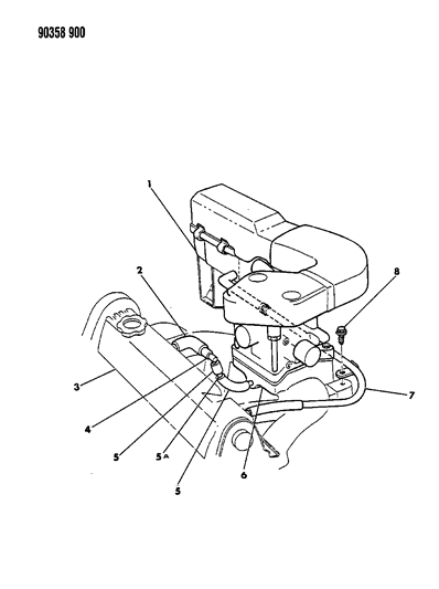 1993 Dodge Dakota Crankcase Ventilation Diagram 2 - Thumbnail