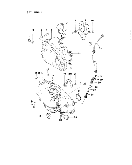 1986 Dodge Colt Case & Miscellaneous Parts of Manual Transmission Diagram