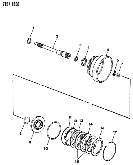 1987 Dodge Lancer Seal, Ring, Input Shaft, 1" ID, Except 4431491, 492, 493 Diagram for 4377047