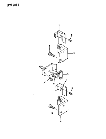 1992 Dodge Monaco Hinge, Door Half, Upper And Lower Diagram for 35019338