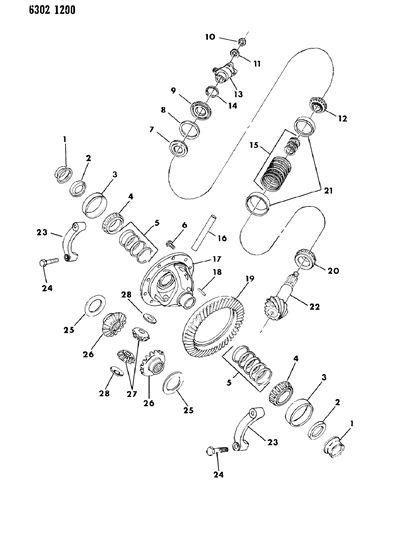 1987 Dodge D150 Differential - Front Axle Diagram 2 - Thumbnail