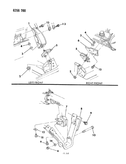 1987 Dodge Ram Van Engine Mounting Diagram 1 - Thumbnail