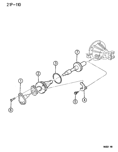 1995 Dodge Dakota Pinion Speedometer Drive Diagram for 52067632
