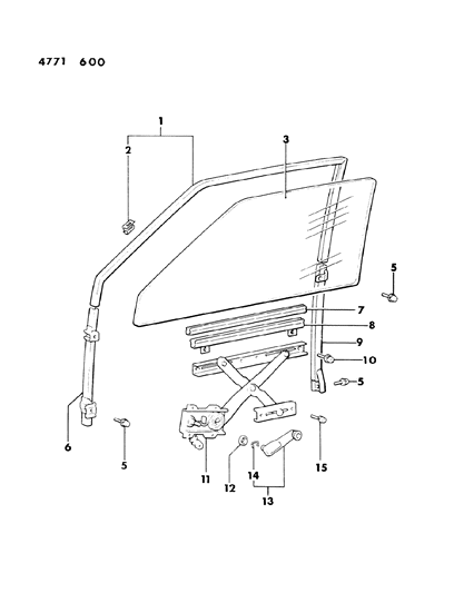 1984 Dodge Colt Door, Front Glass & Regulators Diagram 2 - Thumbnail