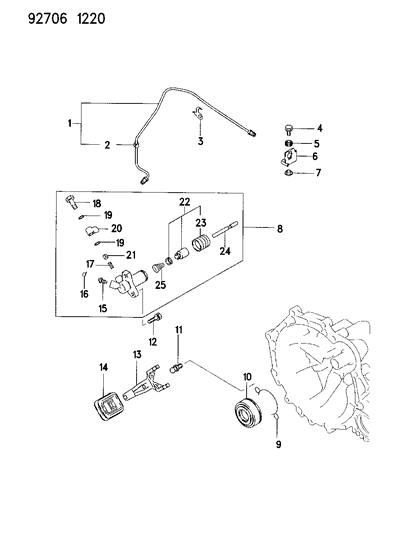 1993 Dodge Colt Controls, Clutch Diagram 2 - Thumbnail